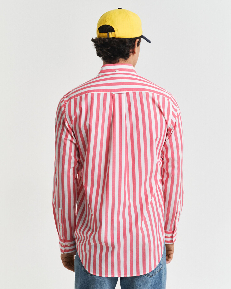 regular fit striped classic poplin shirt - watermelon red