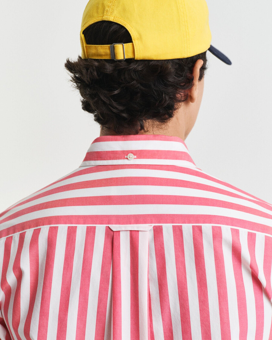 regular fit striped classic poplin shirt - watermelon red