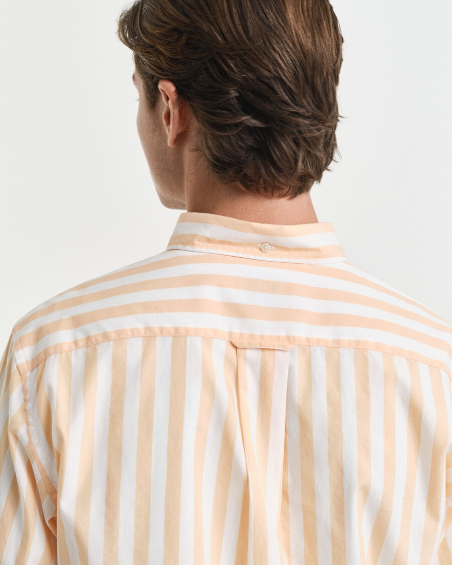 regular fit striped classic poplin shirt - peachy orange