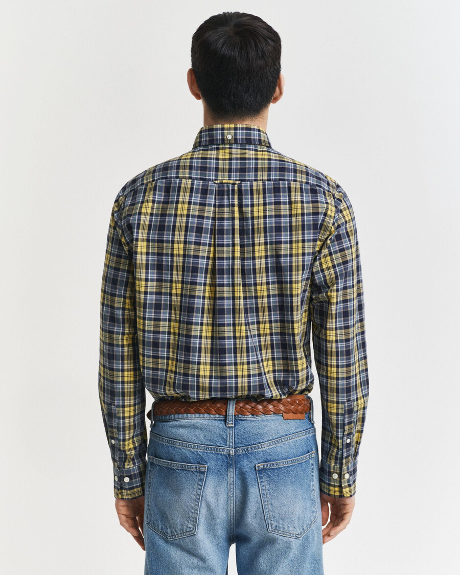 regular fit checked archive poplin shirt - naval blue