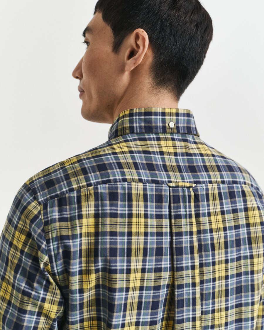 regular fit checked archive poplin shirt - naval blue