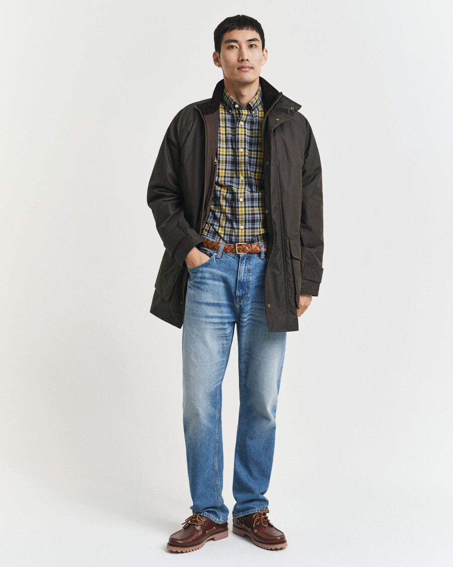 regular fit checked archive poplin shirt - naval blue