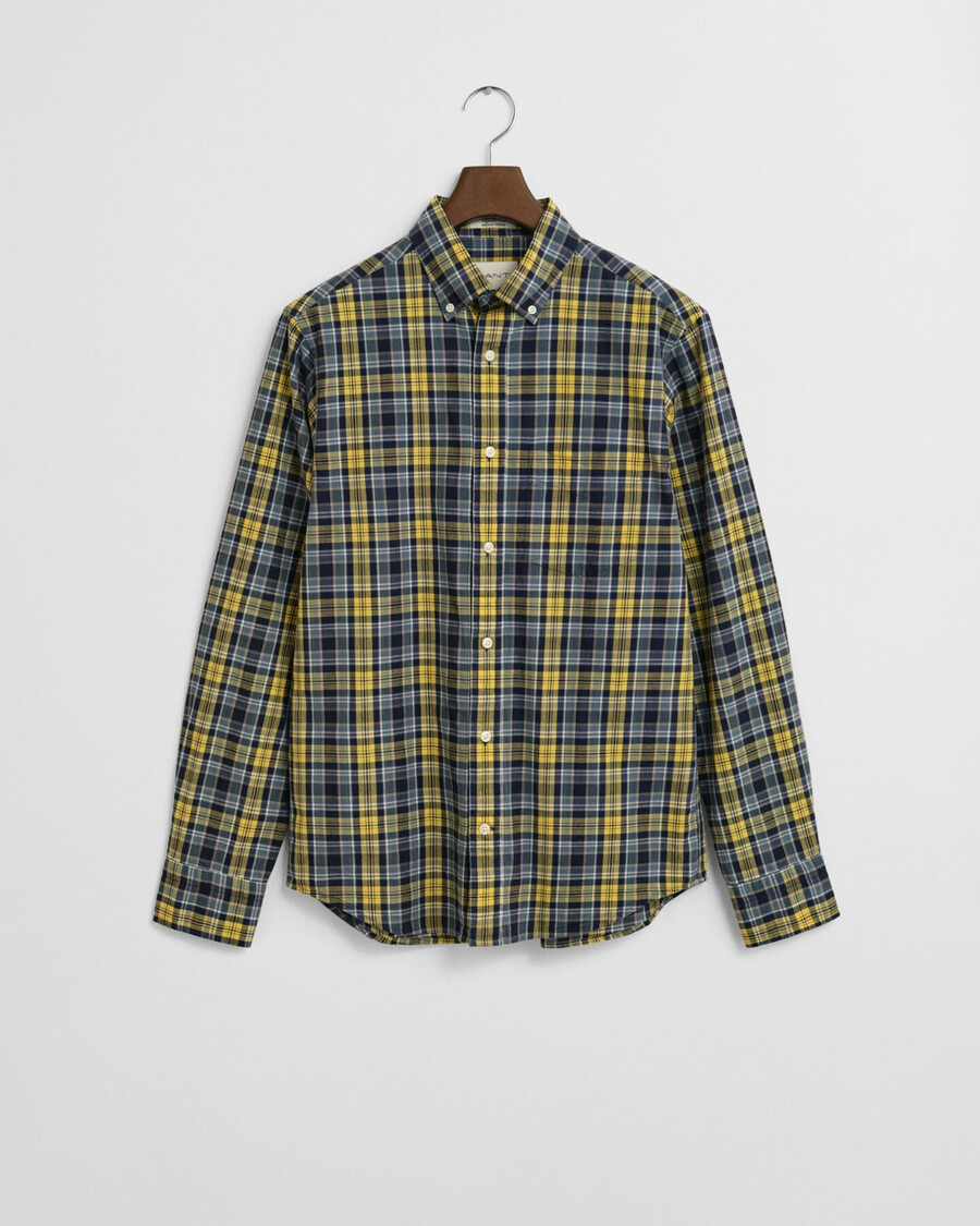 regular fit checked archive poplin shirt - naval blue