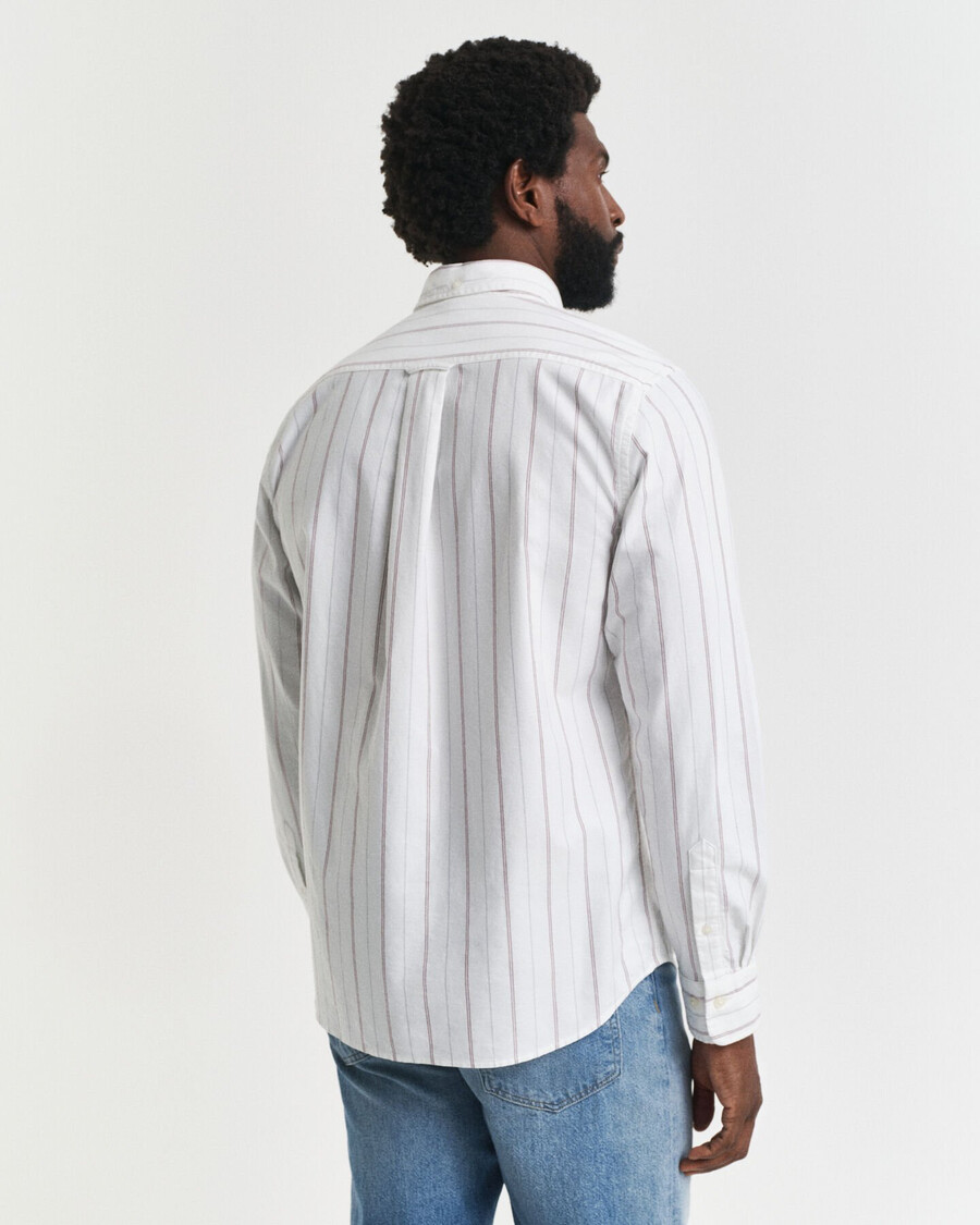 regular fit striped classic oxford shirt - white