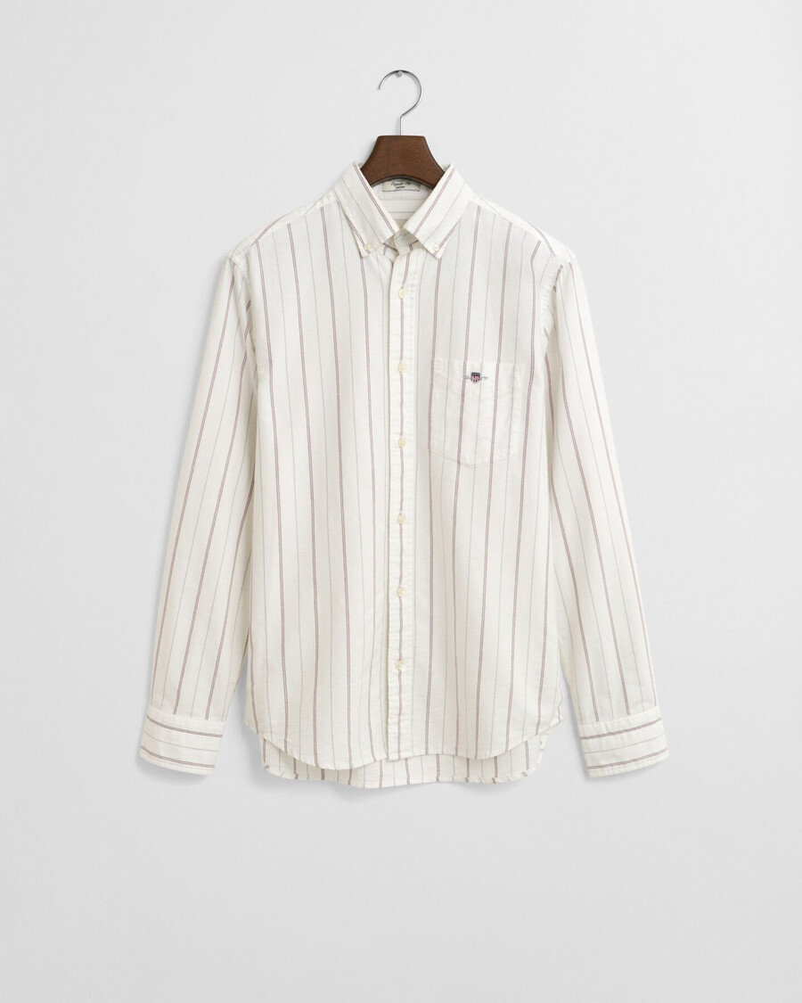regular fit striped classic oxford shirt - white