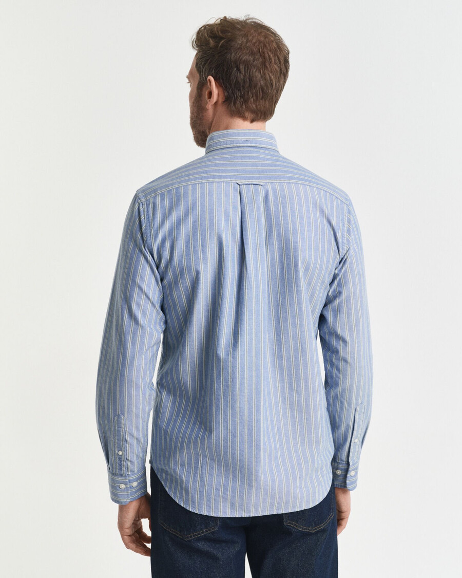 regular fit striped archive oxford shirt - blue water