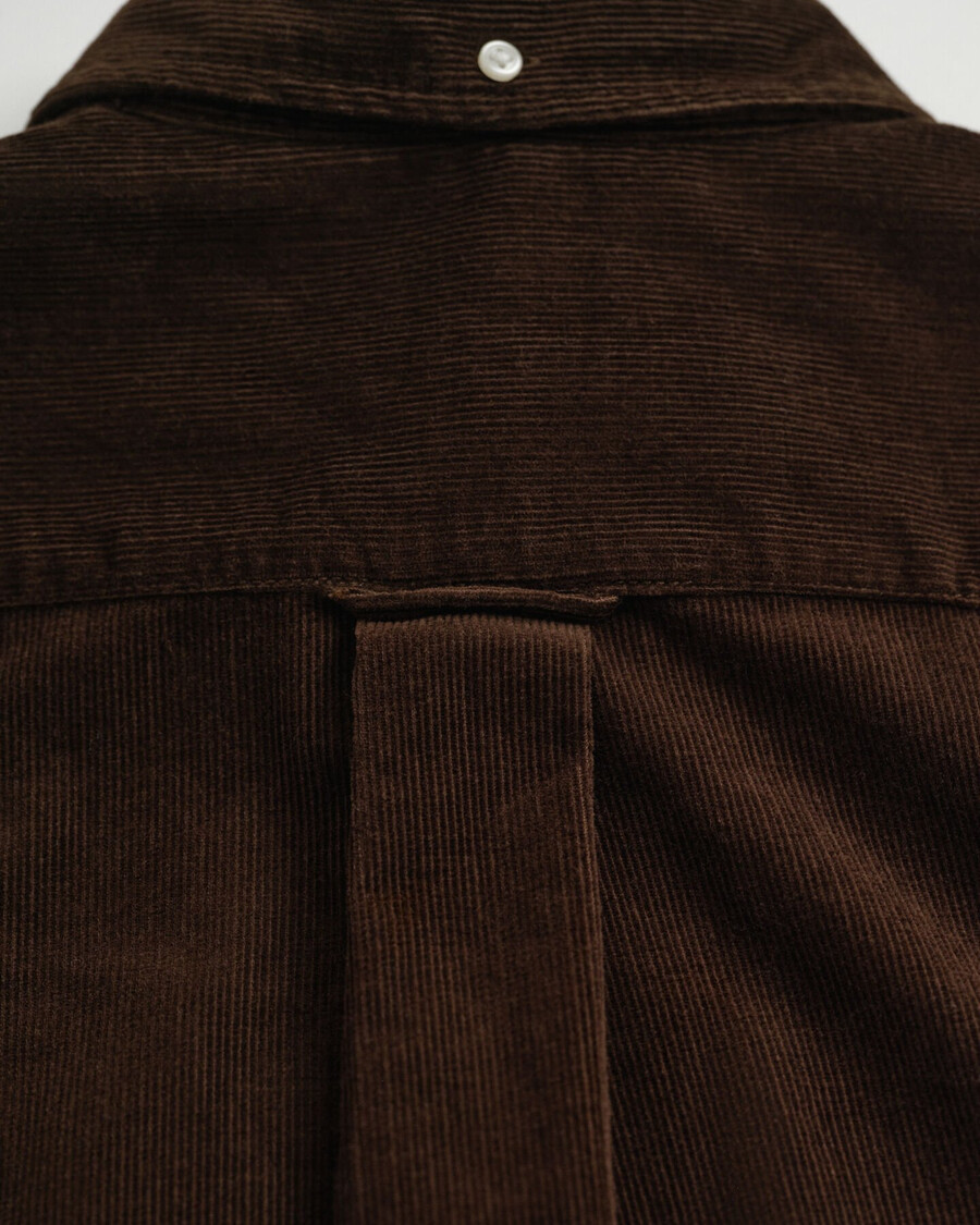regular fit corduroy shirt - rich brown