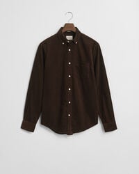 regular fit corduroy shirt - rich brown