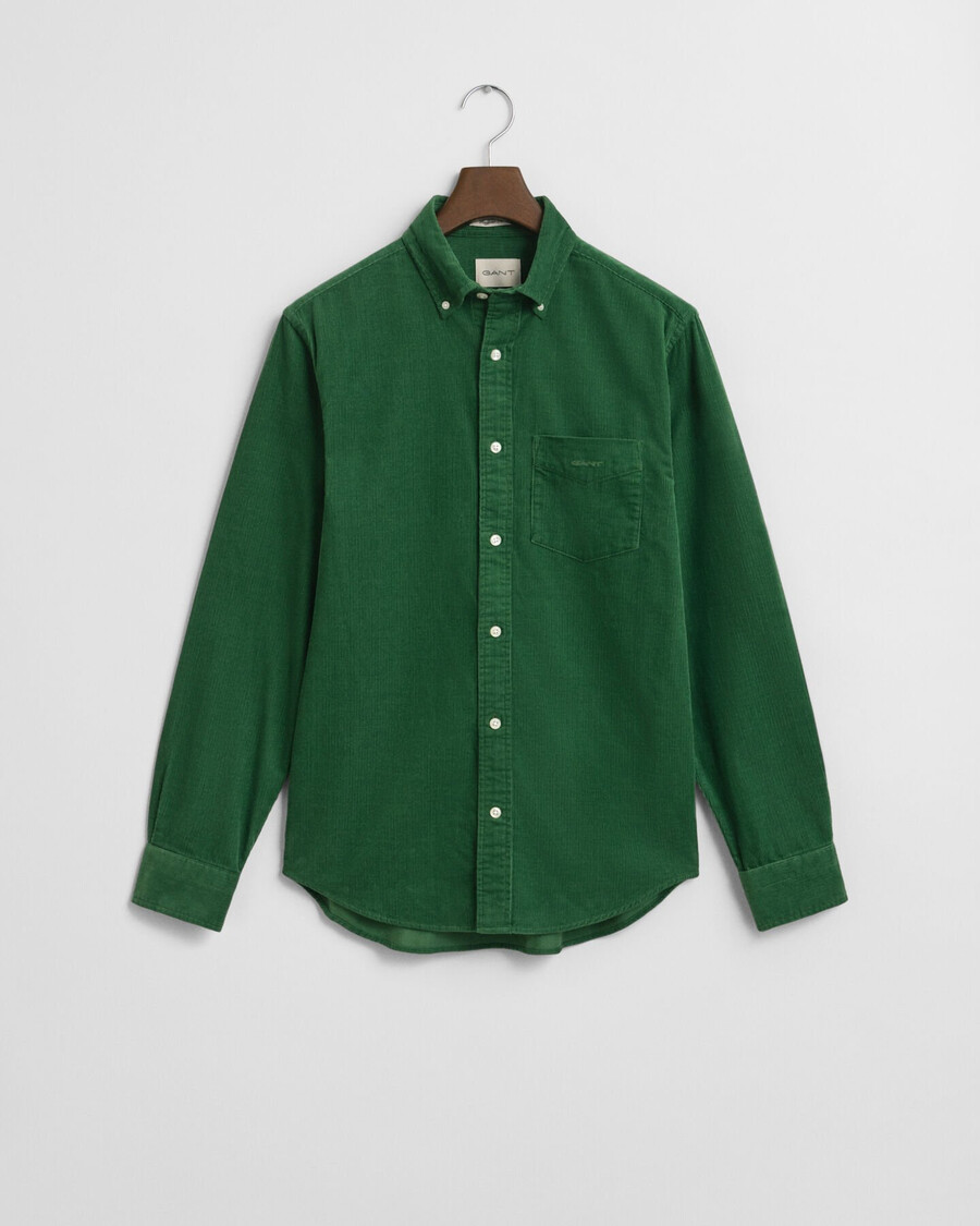 regular fit corduroy shirt - grass green