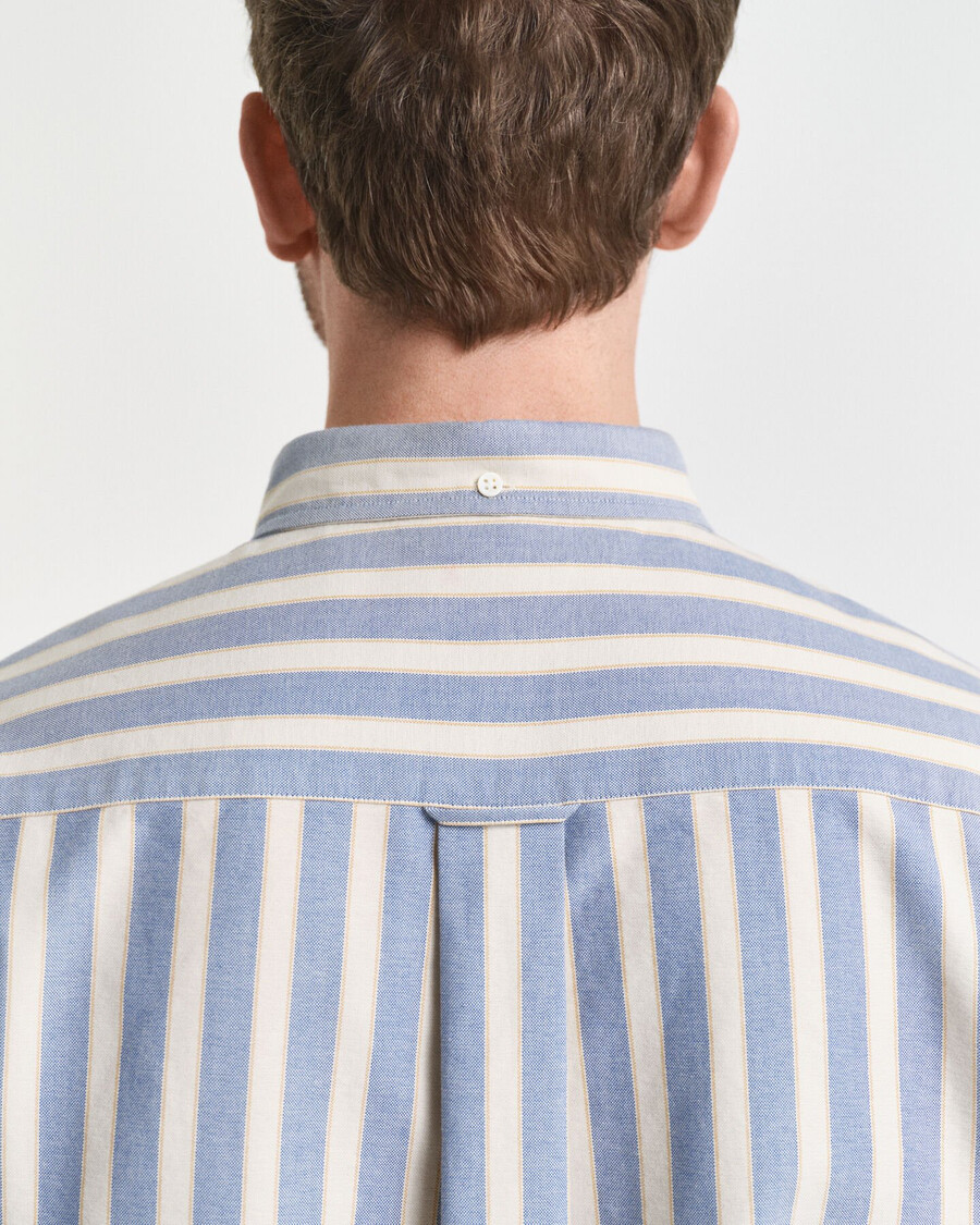 relaxed fit striped heritage oxford shirt - blue water