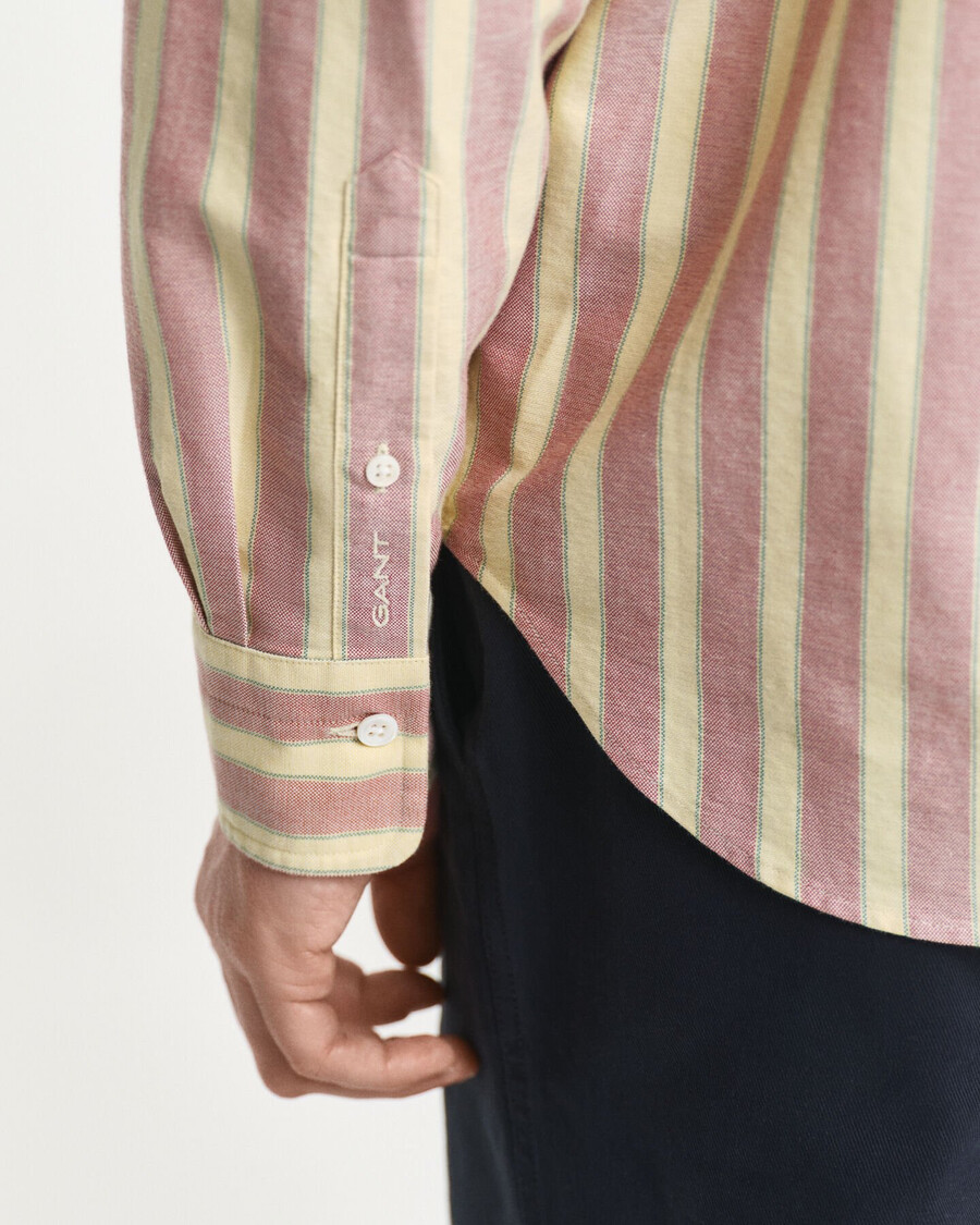 relaxed fit striped heritage oxford shirt - modern rust