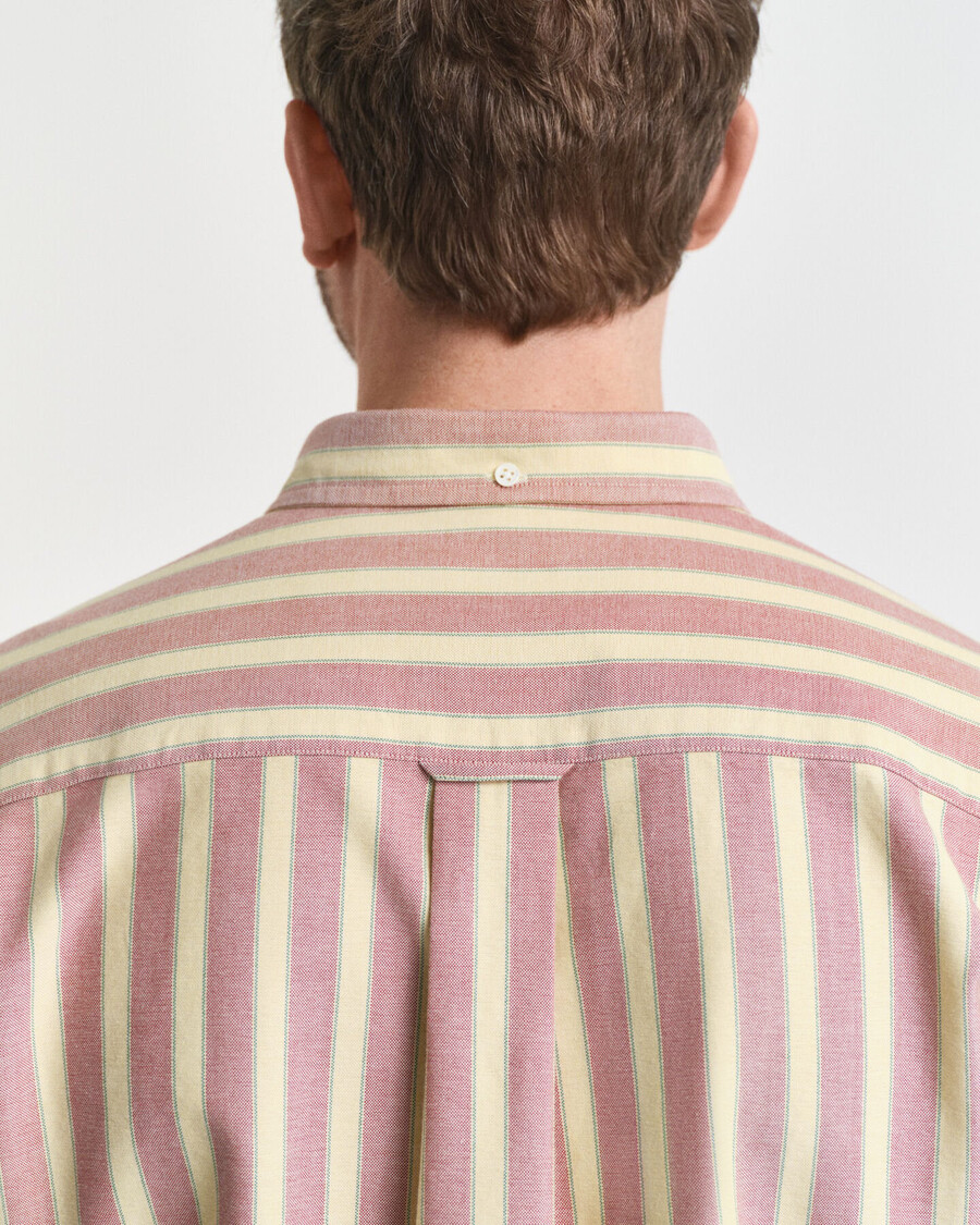 relaxed fit striped heritage oxford shirt - modern rust