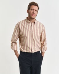 relaxed fit striped heritage oxford shirt - modern rust