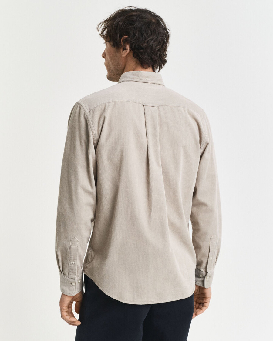 regular fit cotton corduroy shirt - greige