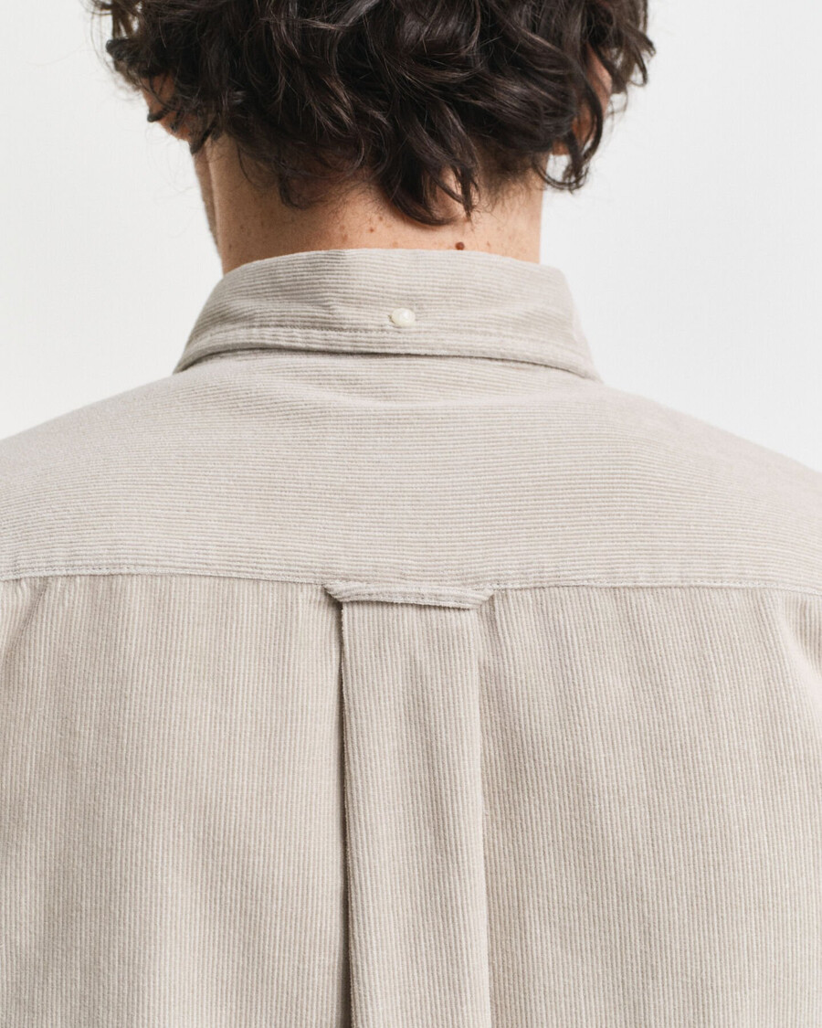 regular fit cotton corduroy shirt - greige