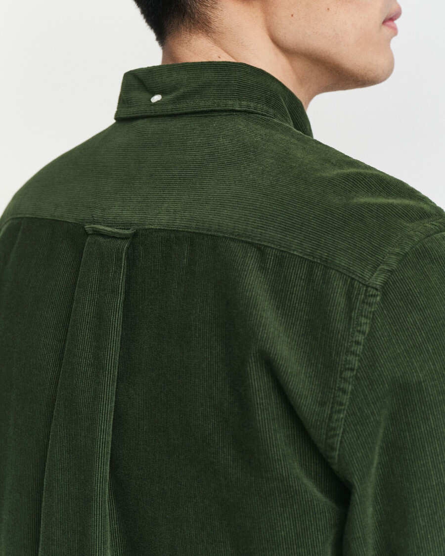 regular fit cotton corduroy shirt - country green