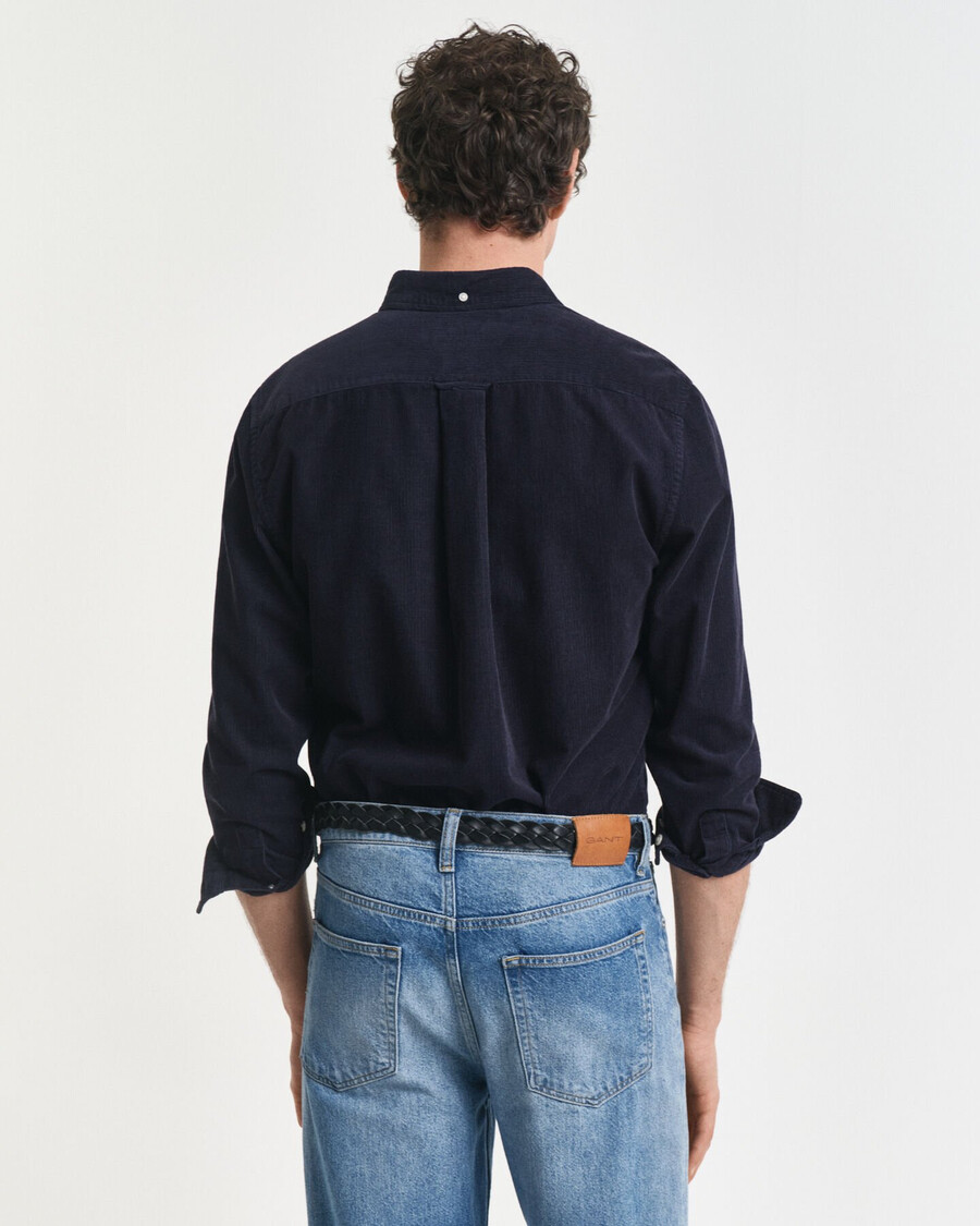 regular fit cotton corduroy shirt - evening blue