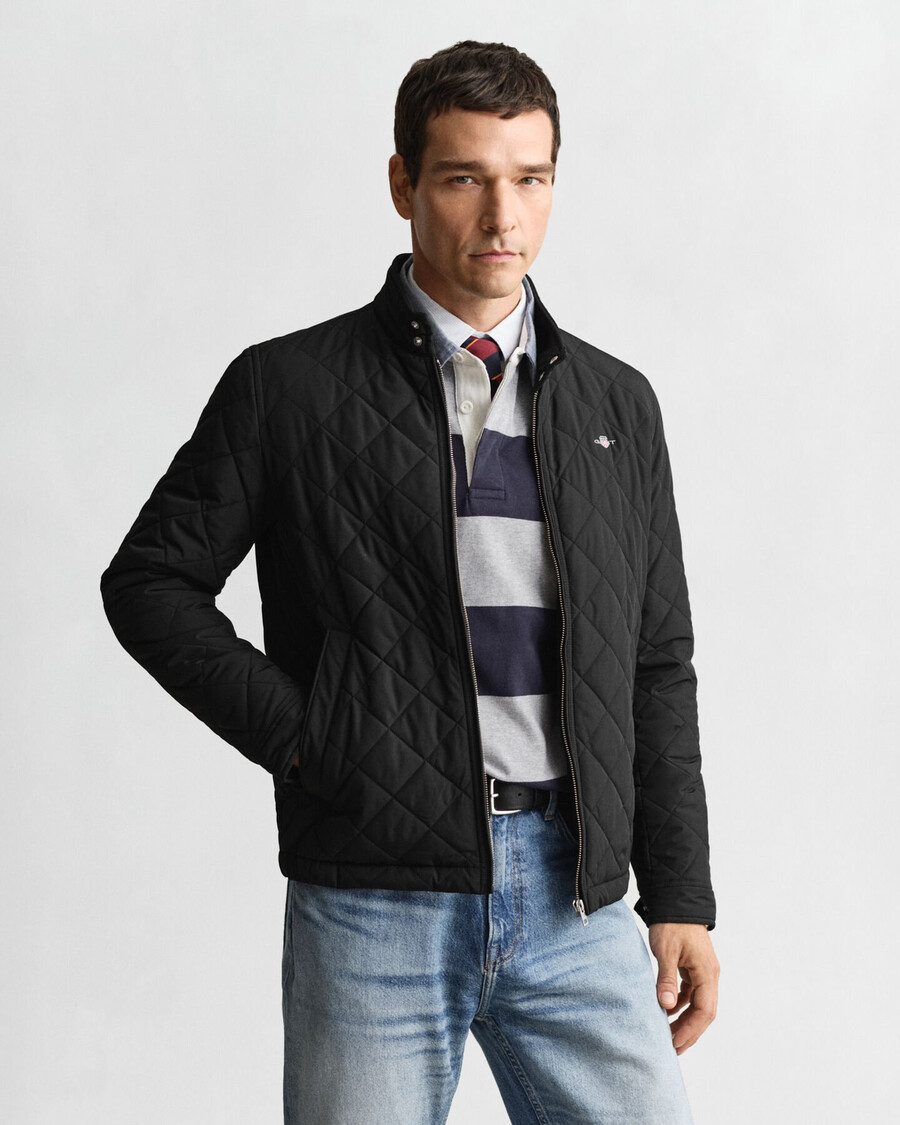 quilted windcheater - black