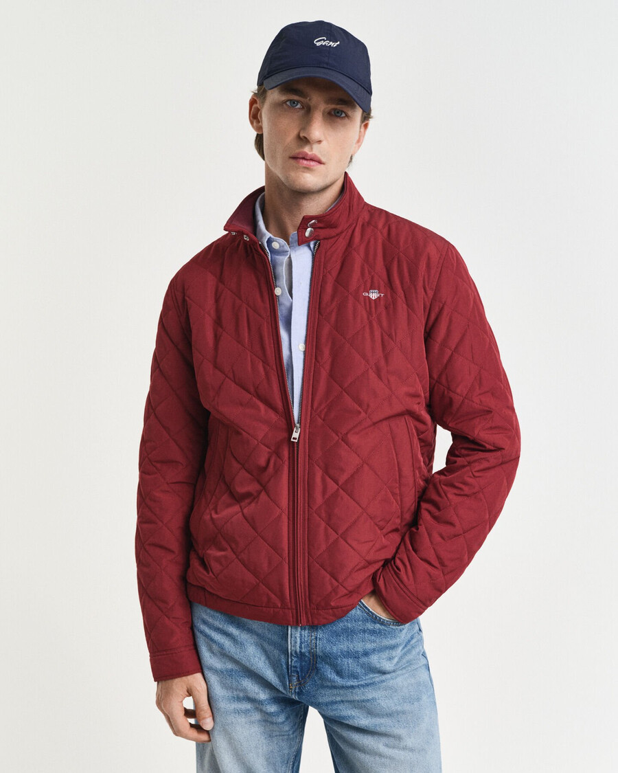 quilted windcheater - plumped red