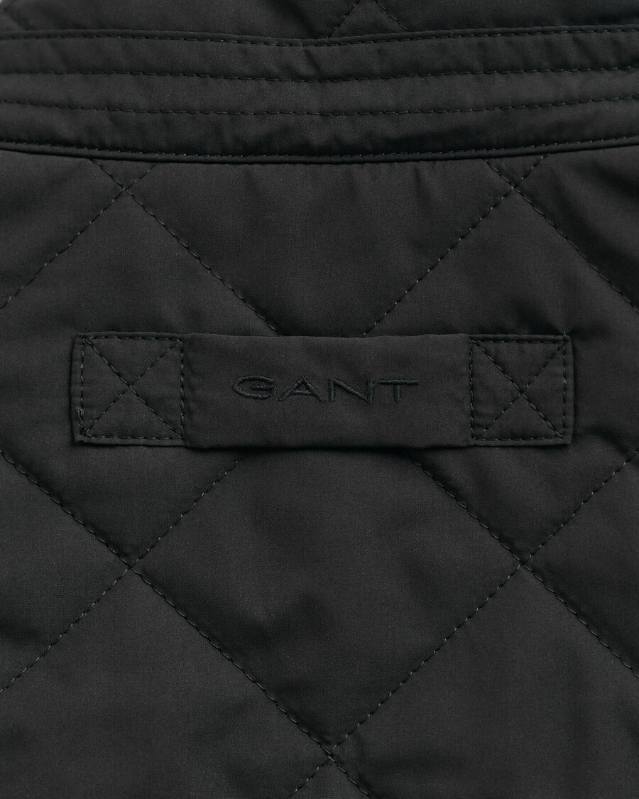 quilted windcheater midlength jacket - black