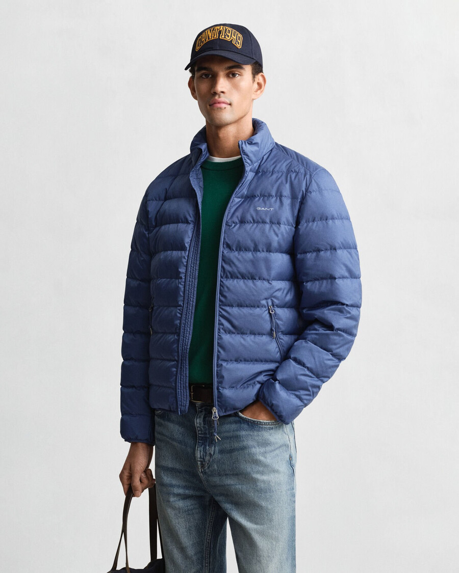 light down jacket - vintage blue