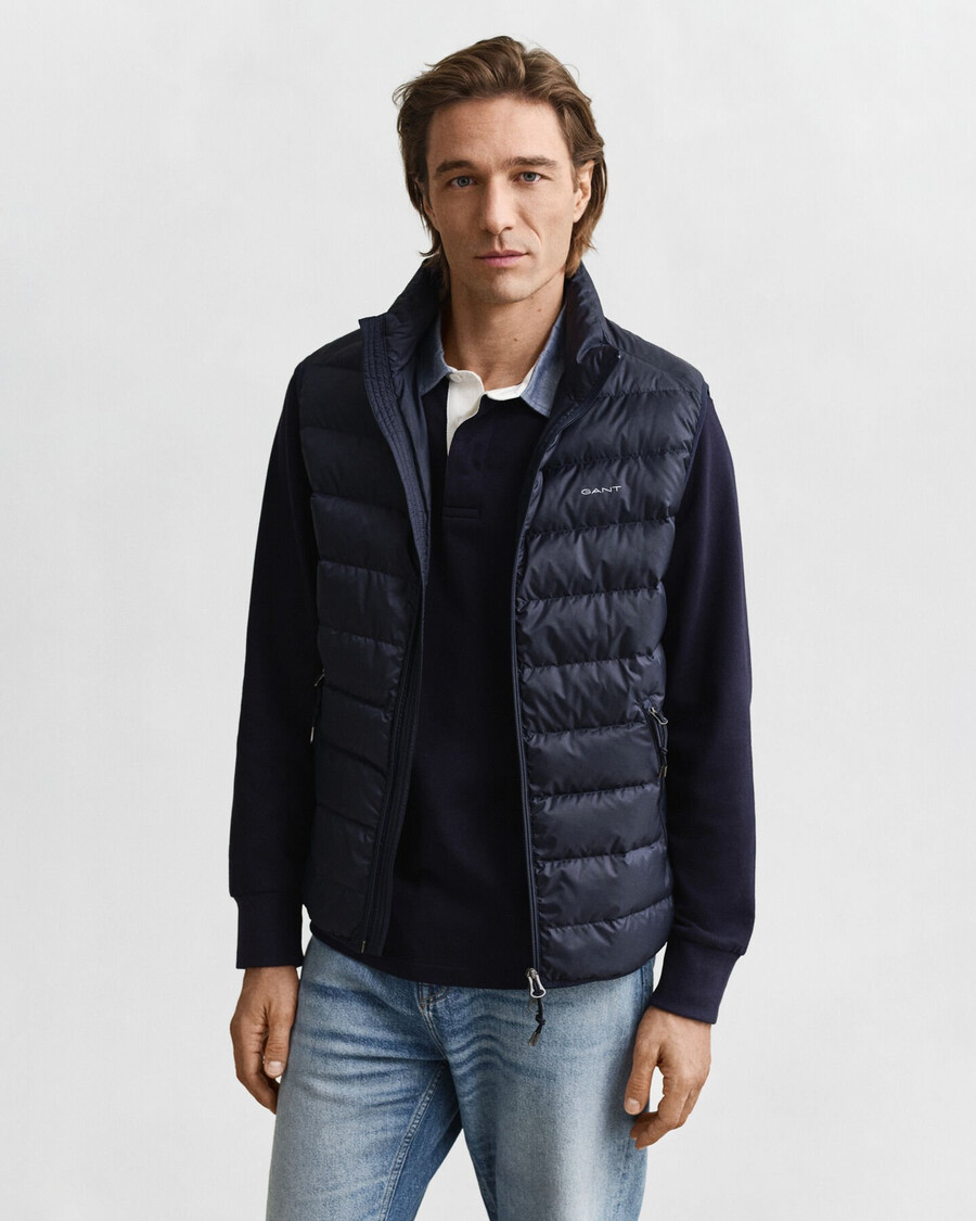 light down vest - evening blue
