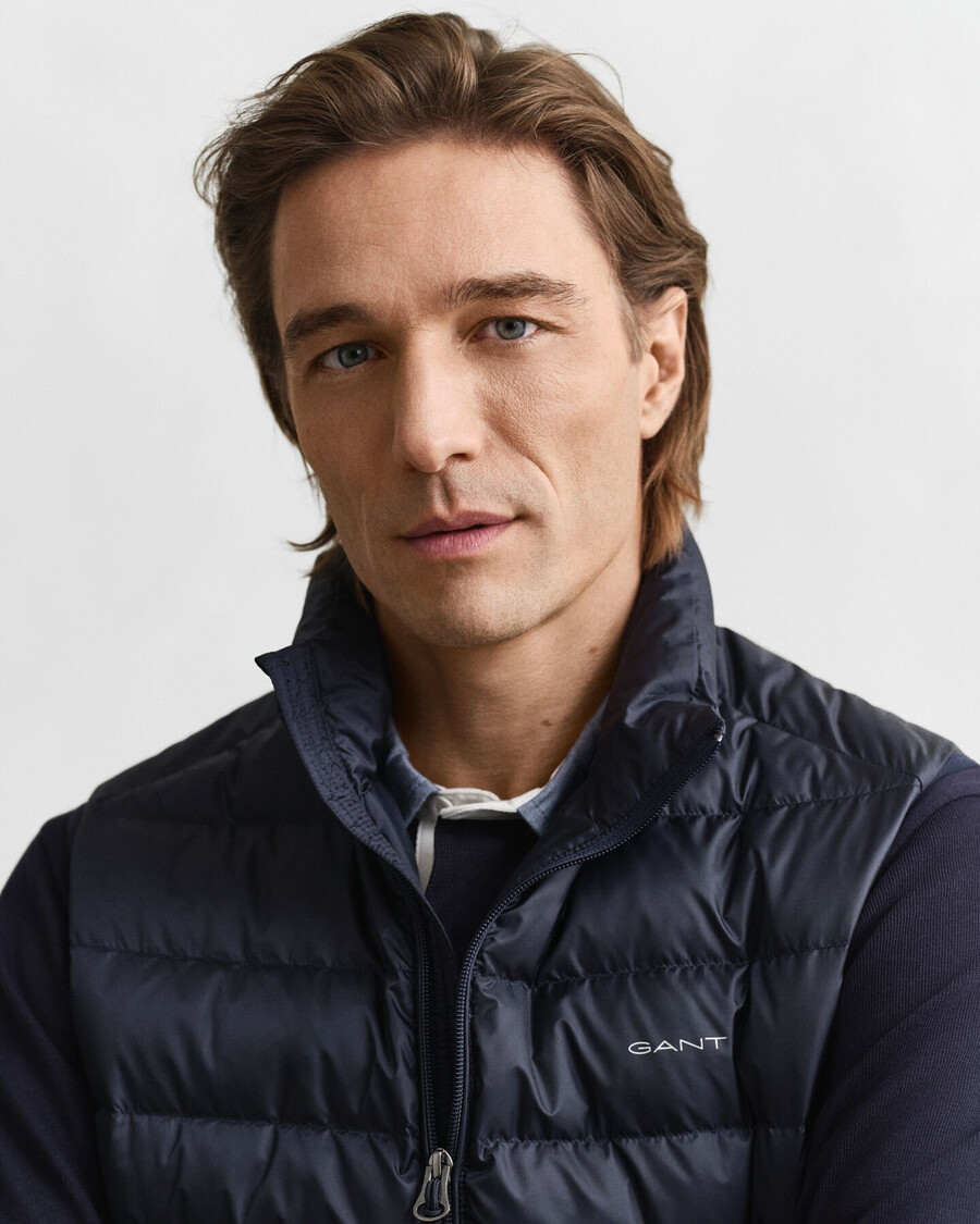 light down vest - evening blue