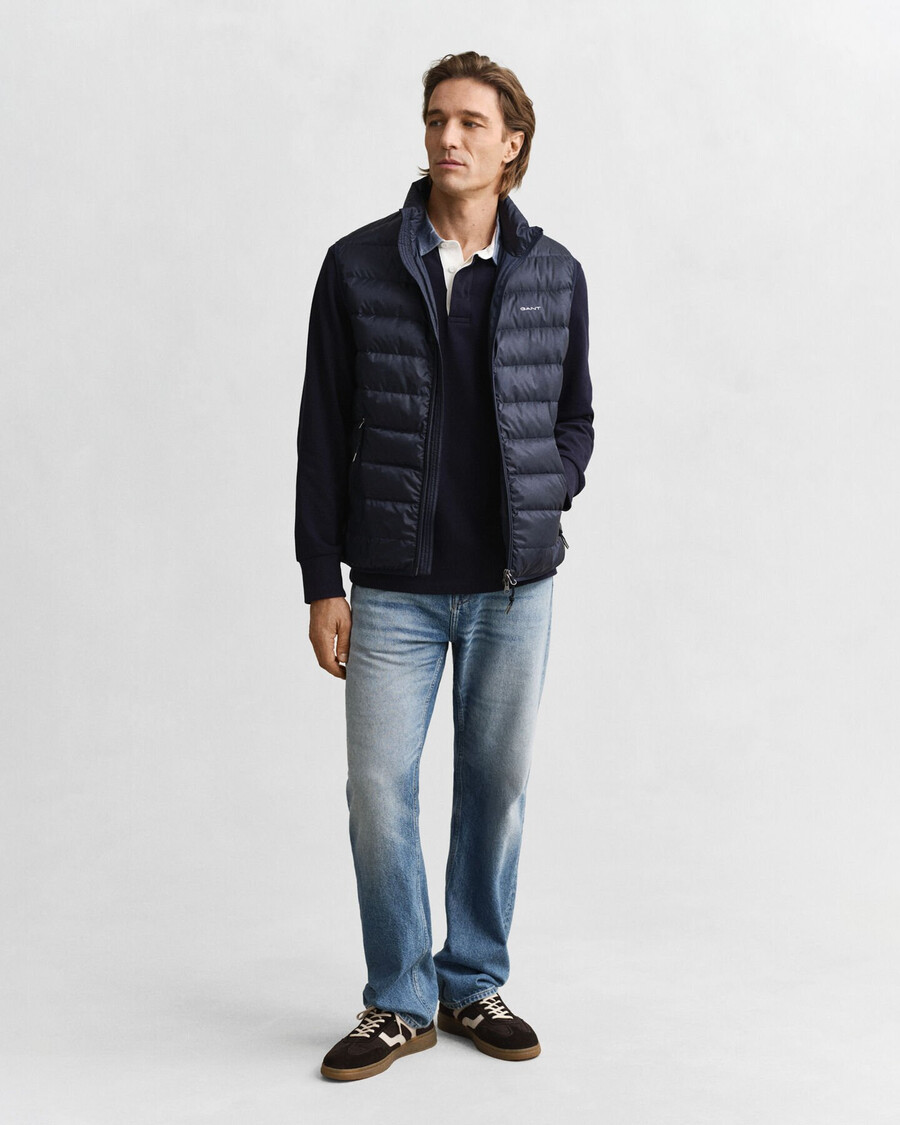 light down vest - evening blue