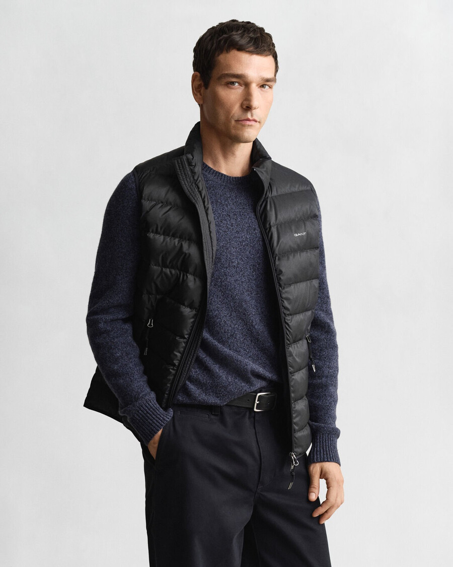 light down vest - black