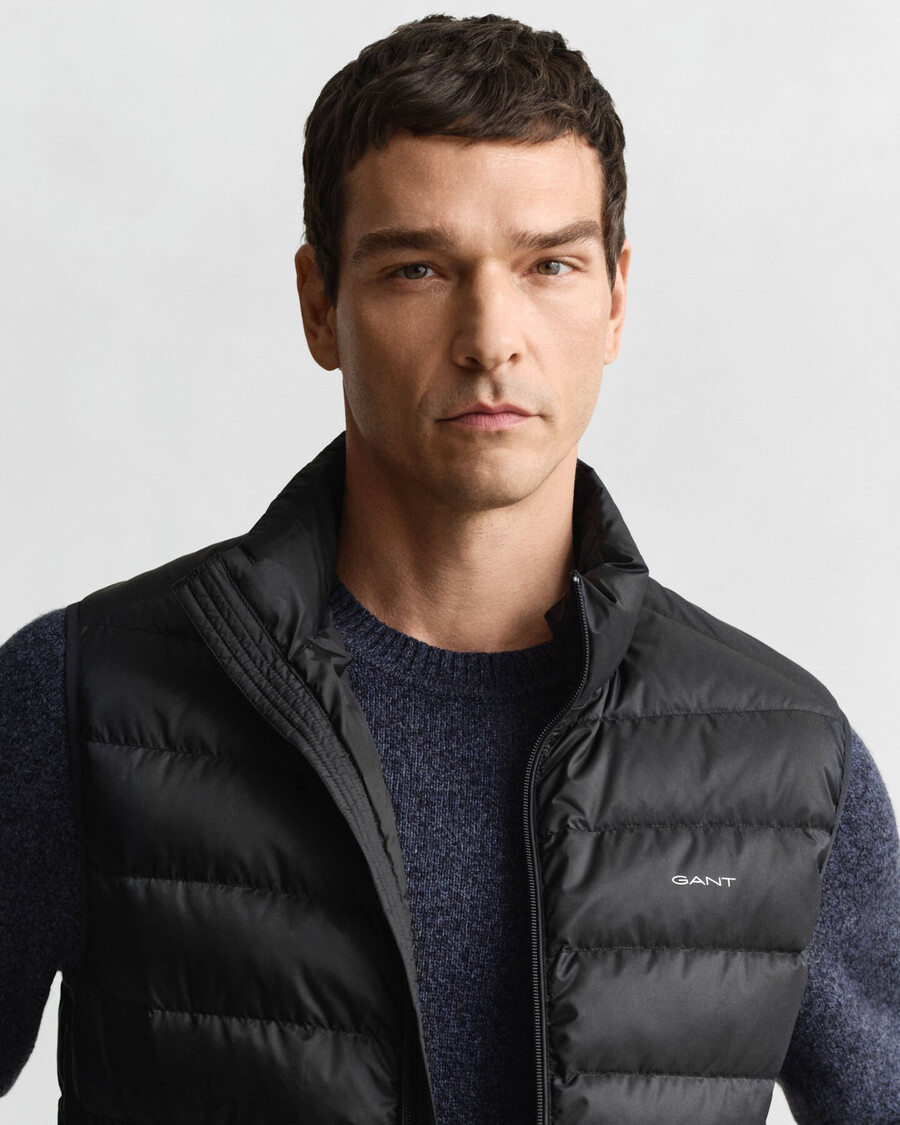 light down vest - black