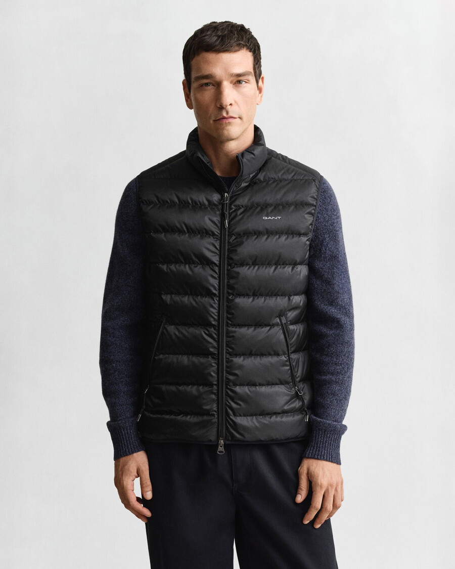 light down vest - black