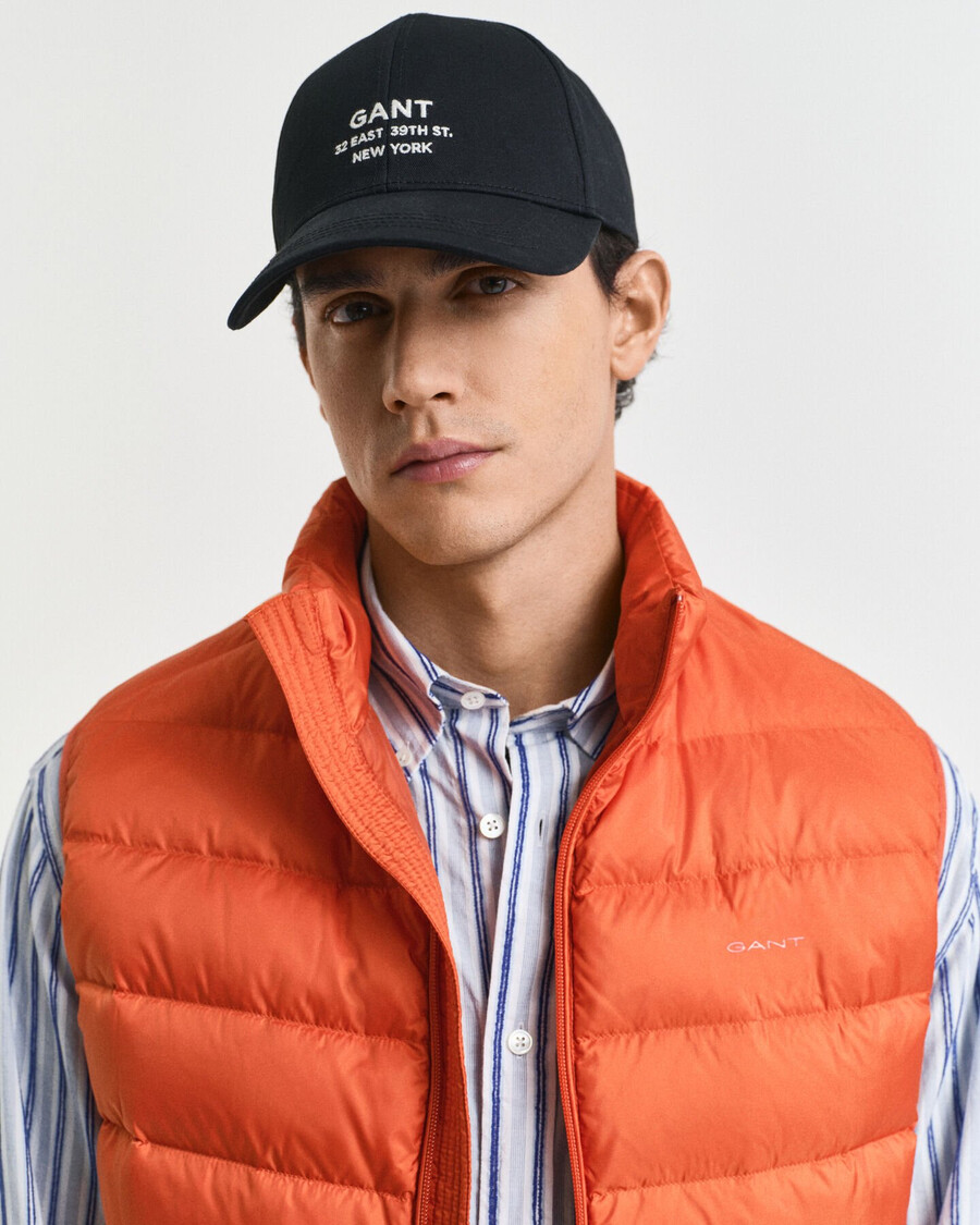 light down vest - deep orange