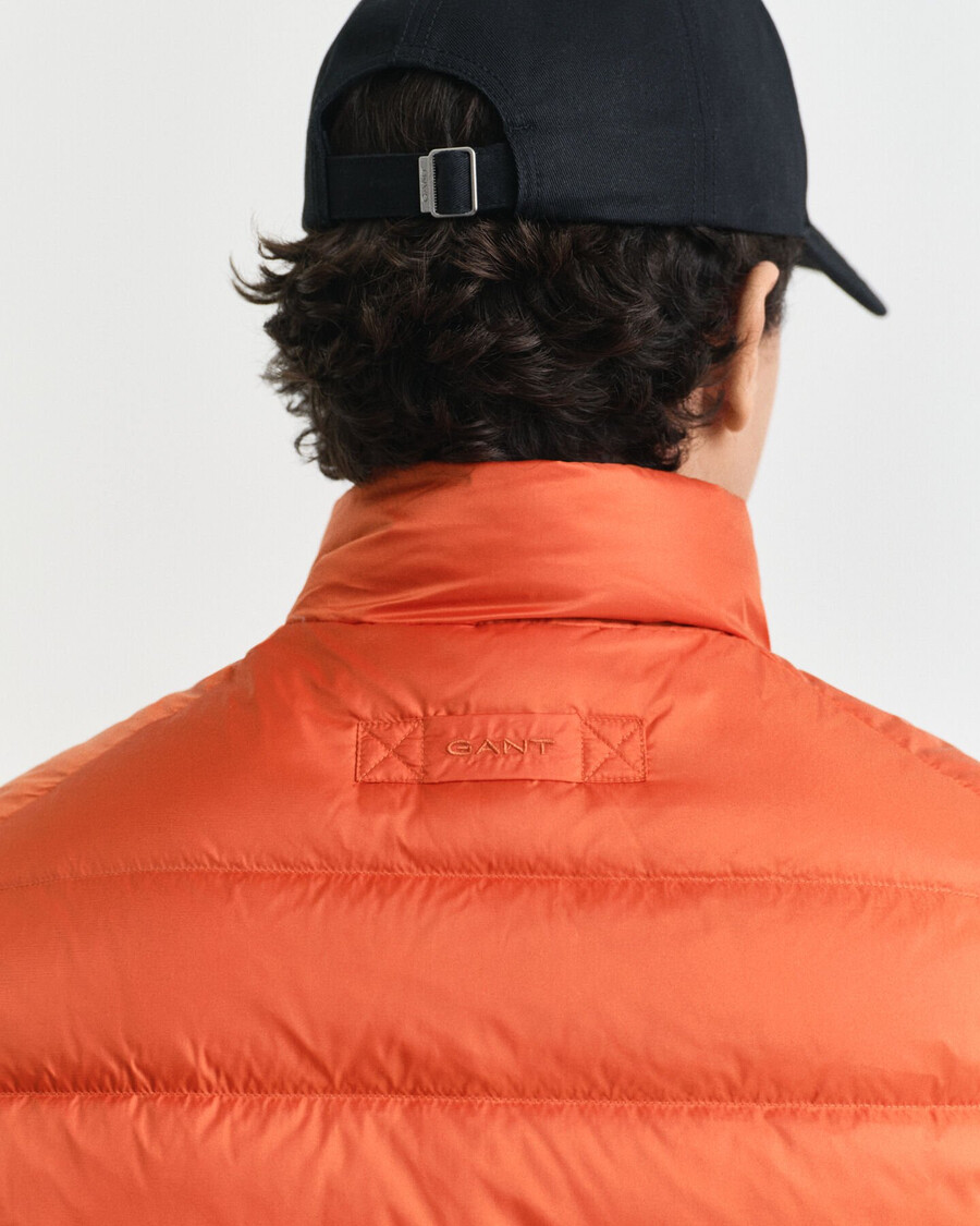 light down vest - deep orange