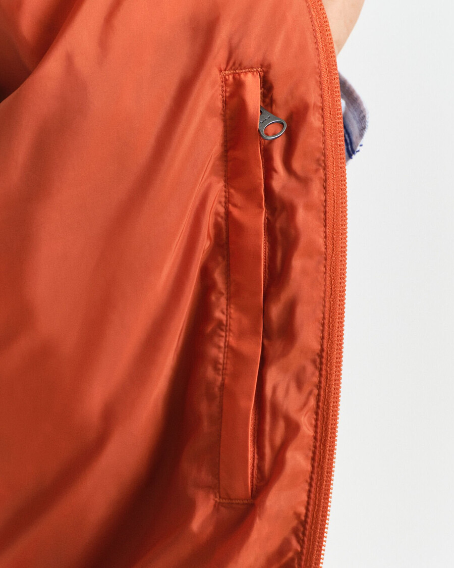 light down vest - deep orange