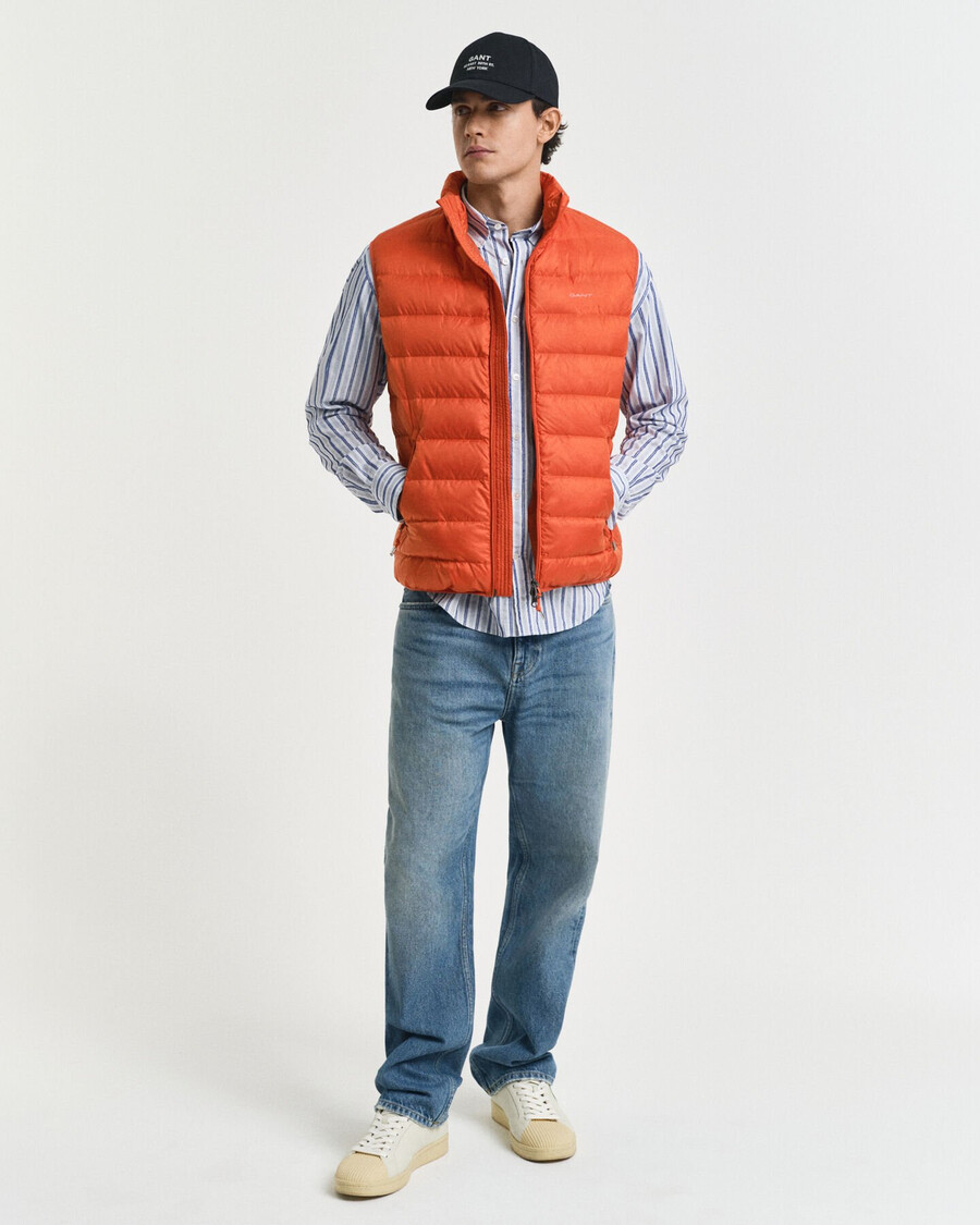 light down vest - deep orange