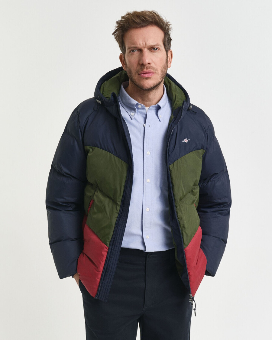 color blocked active cloud jacket - evening blue