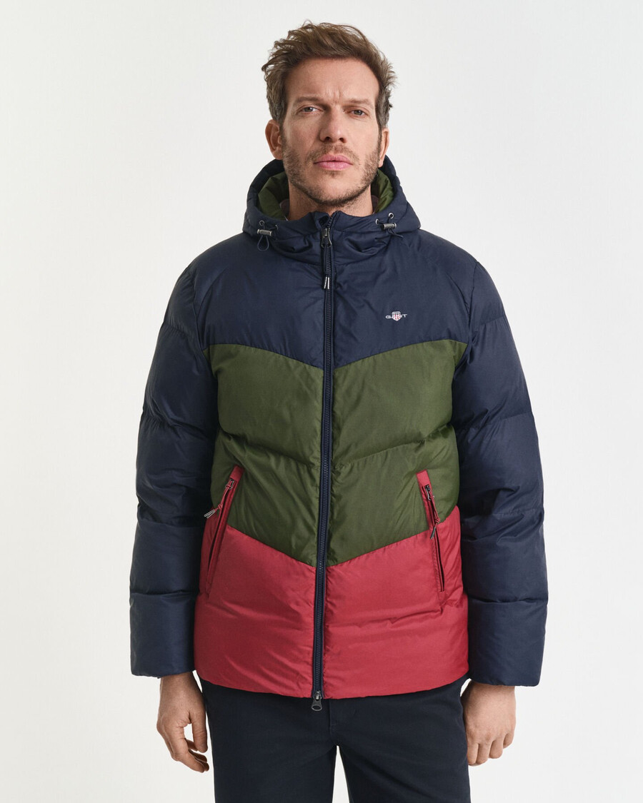 color blocked active cloud jacket - evening blue