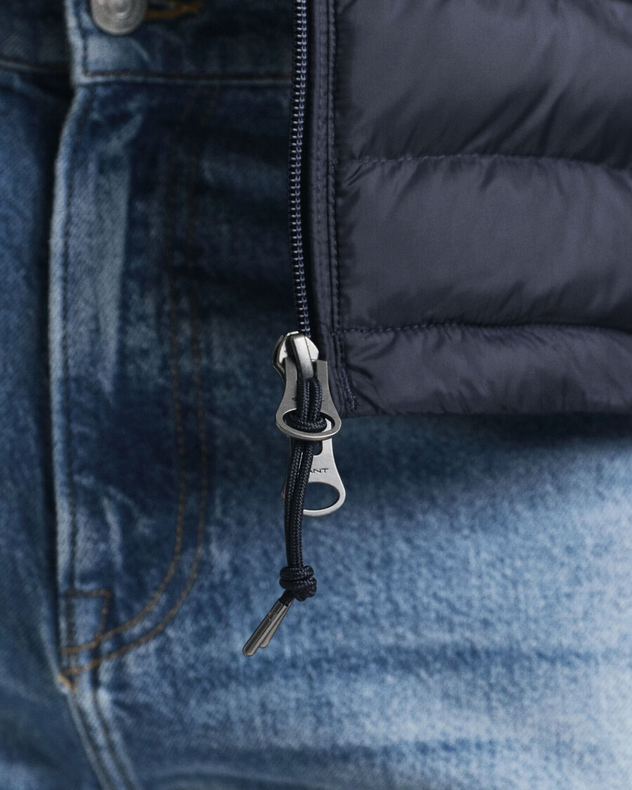mixed media jacket - evening blue