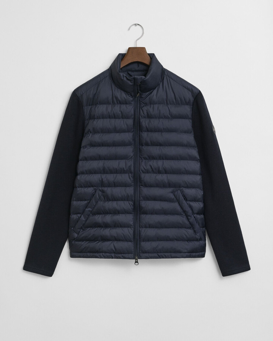 mixed media jacket - evening blue