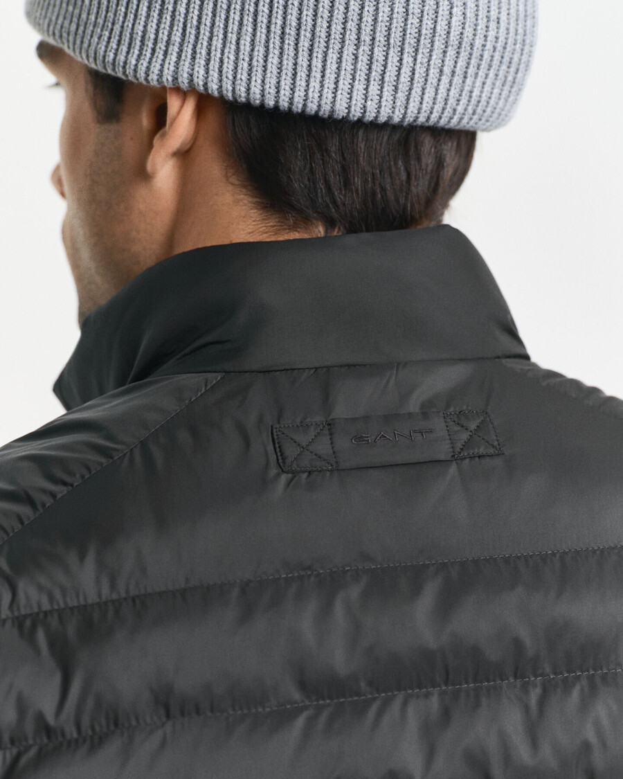 mixed media jacket - black
