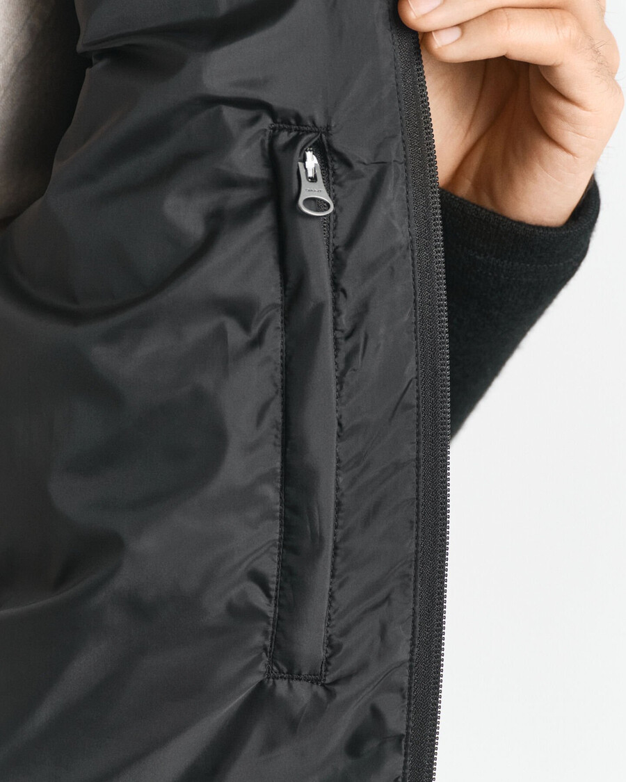 mixed media jacket - black