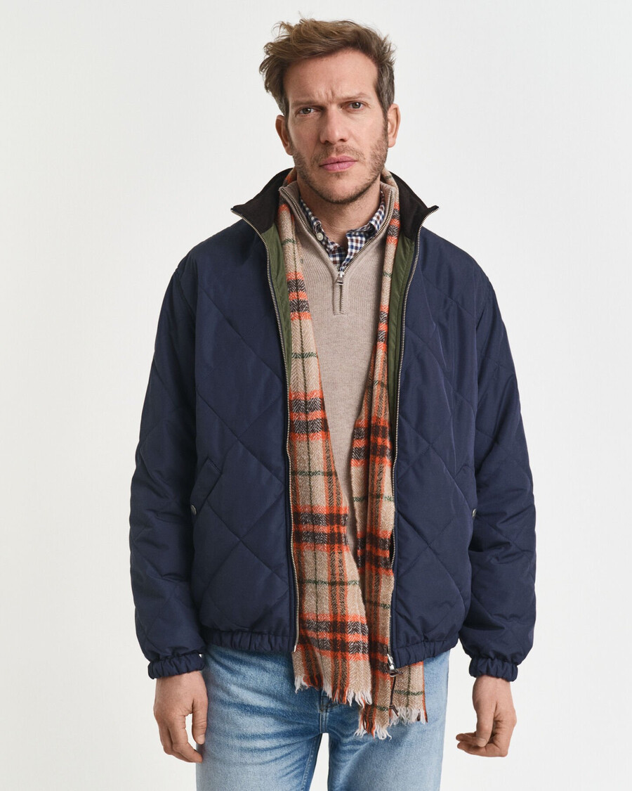 reversible stand collar jacket - evening blue