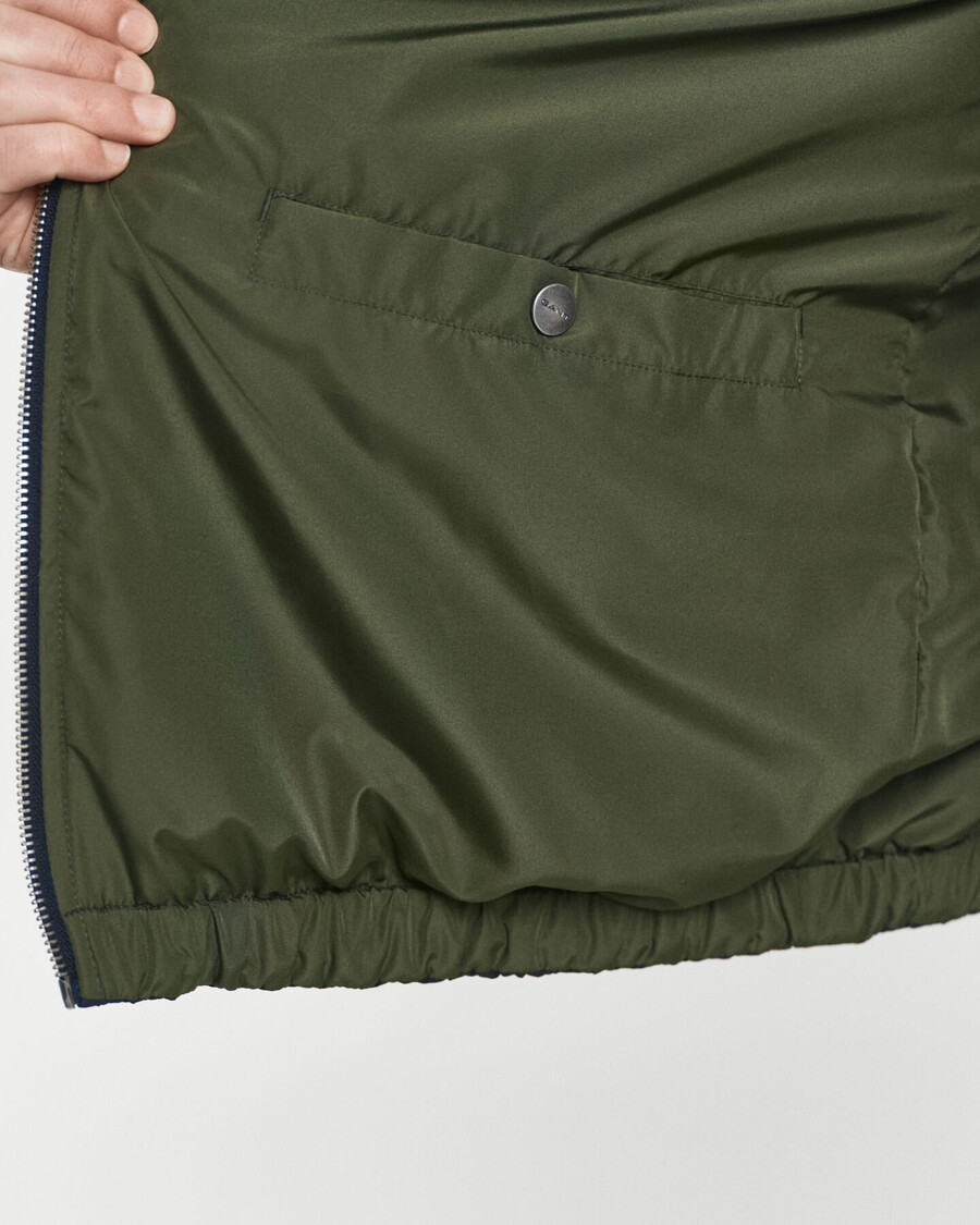 reversible stand collar jacket - evening blue