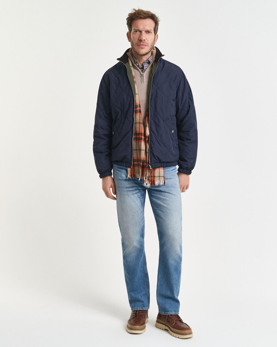 reversible stand collar jacket - evening blue