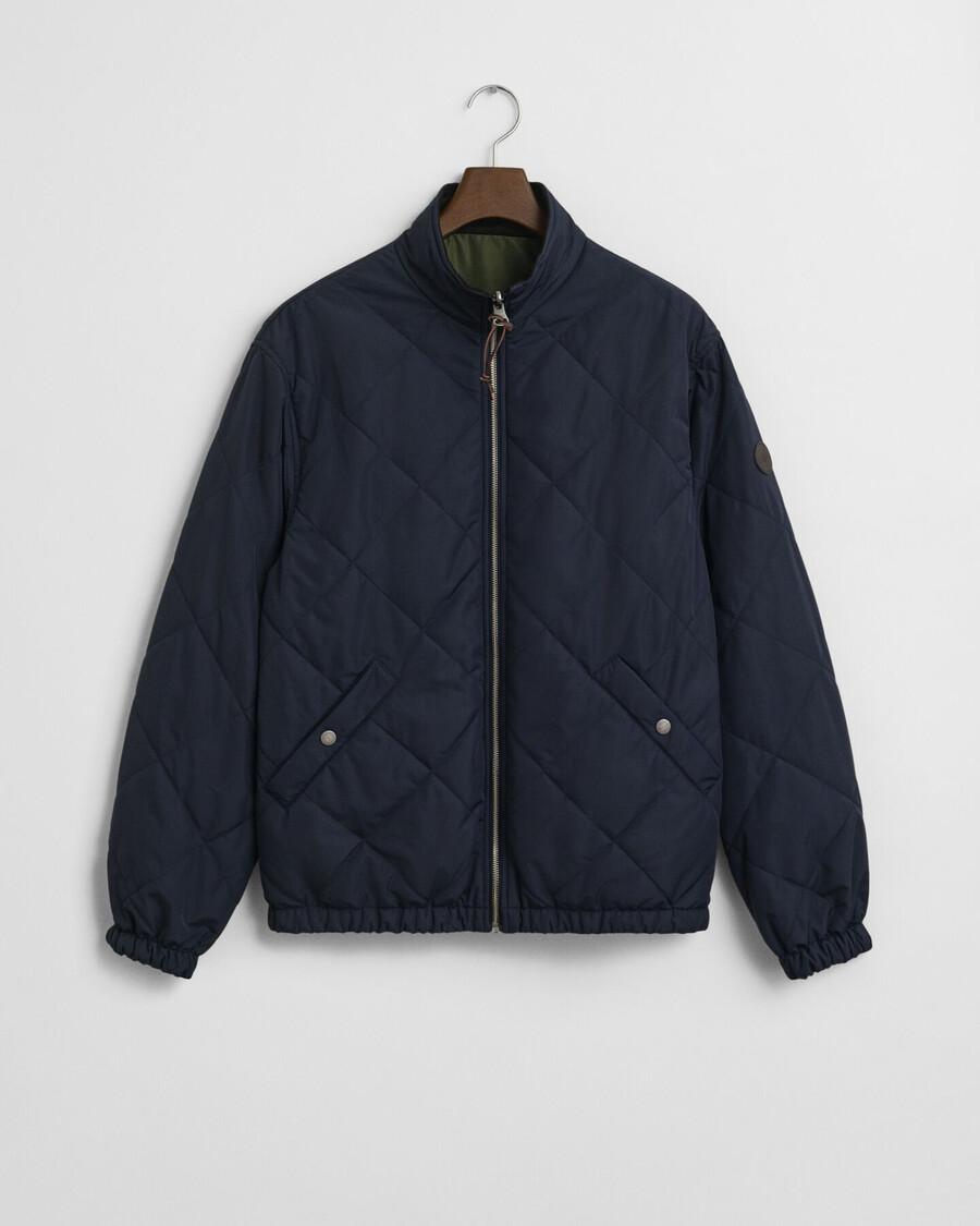 reversible stand collar jacket - evening blue