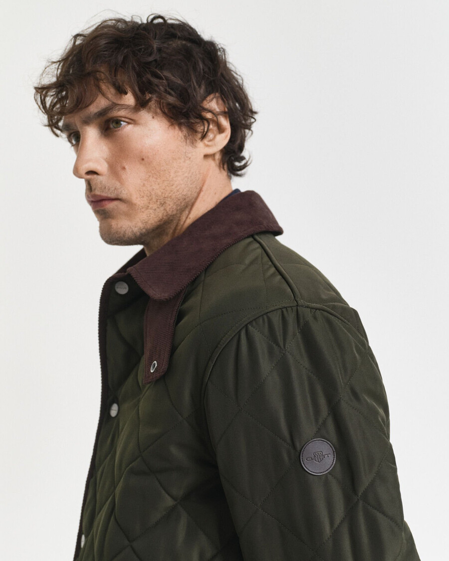 quilted jacket - dark moss green