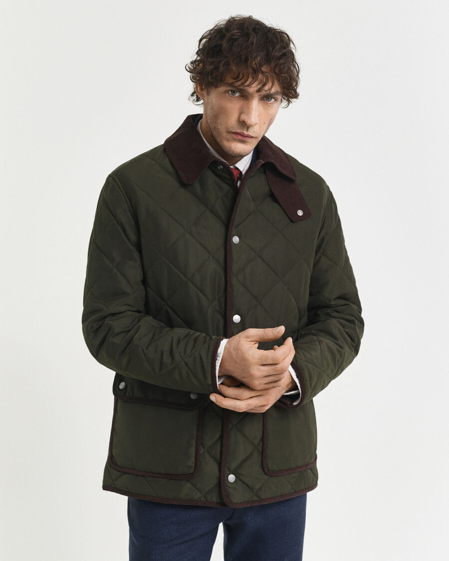 quilted jacket - dark moss green