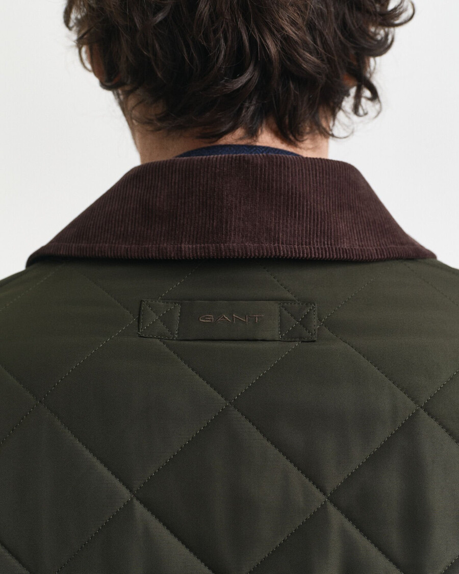 quilted jacket - dark moss green