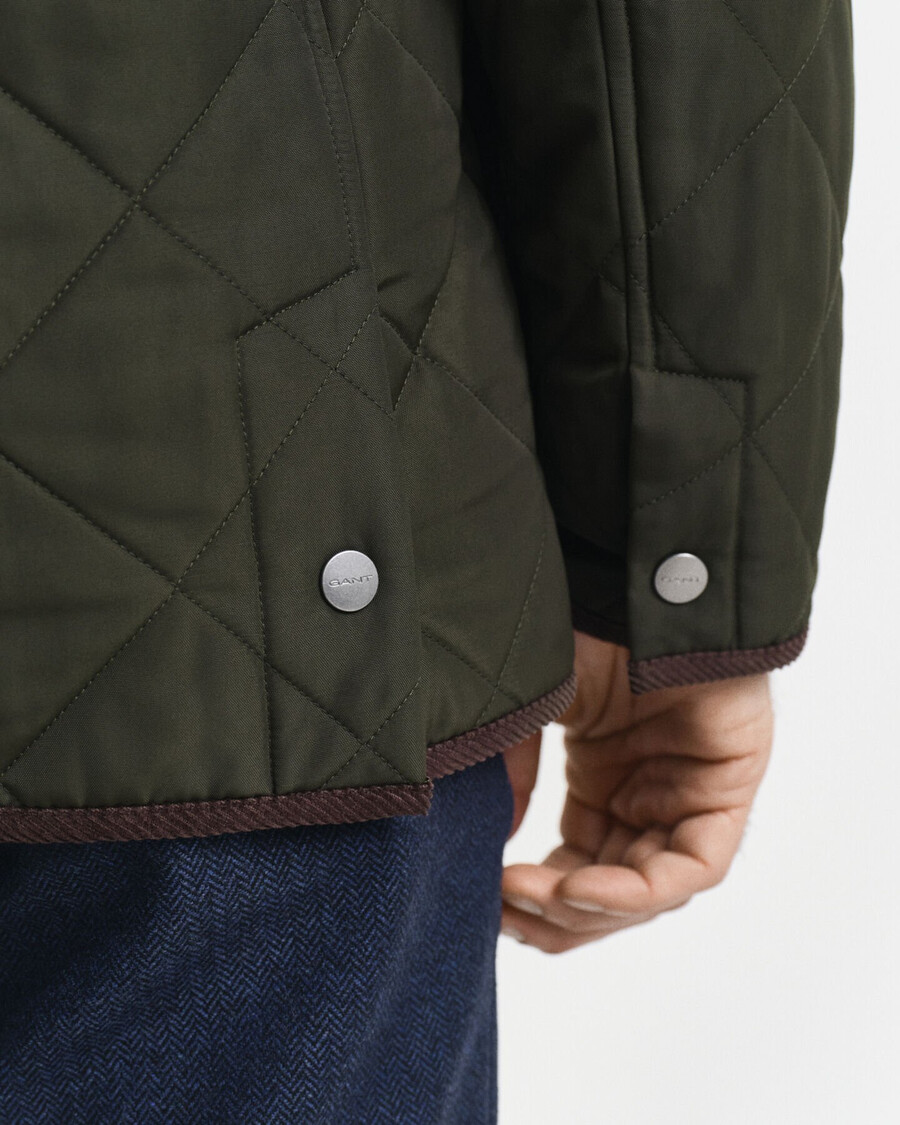 quilted jacket - dark moss green