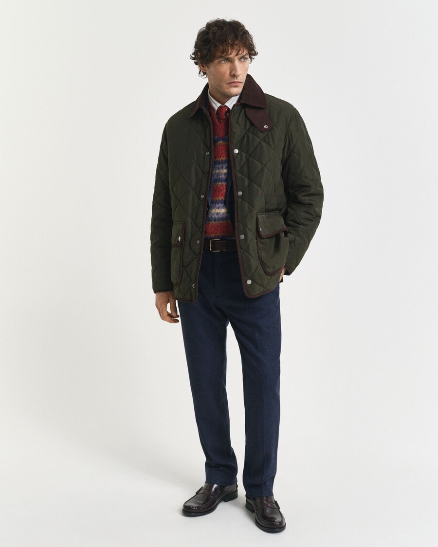 quilted jacket - dark moss green
